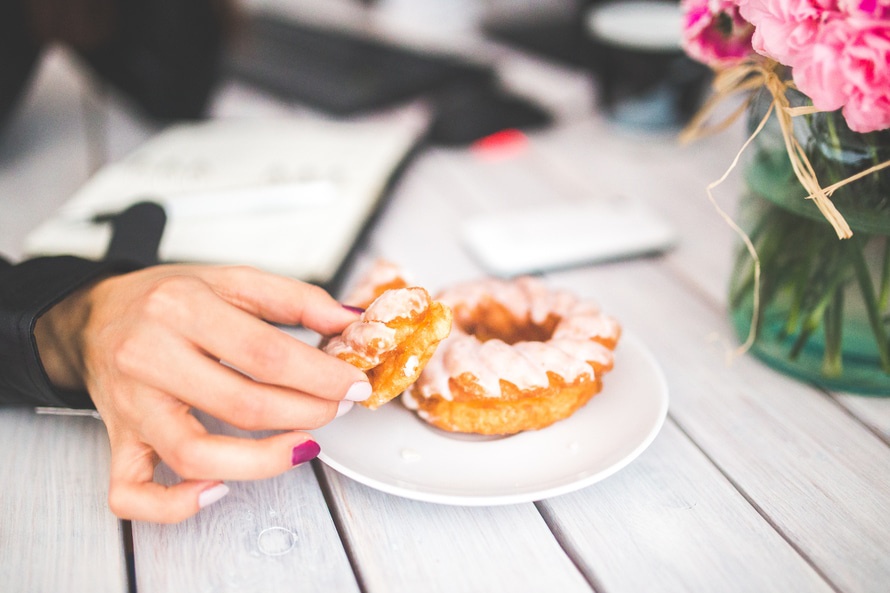 Lady eating food